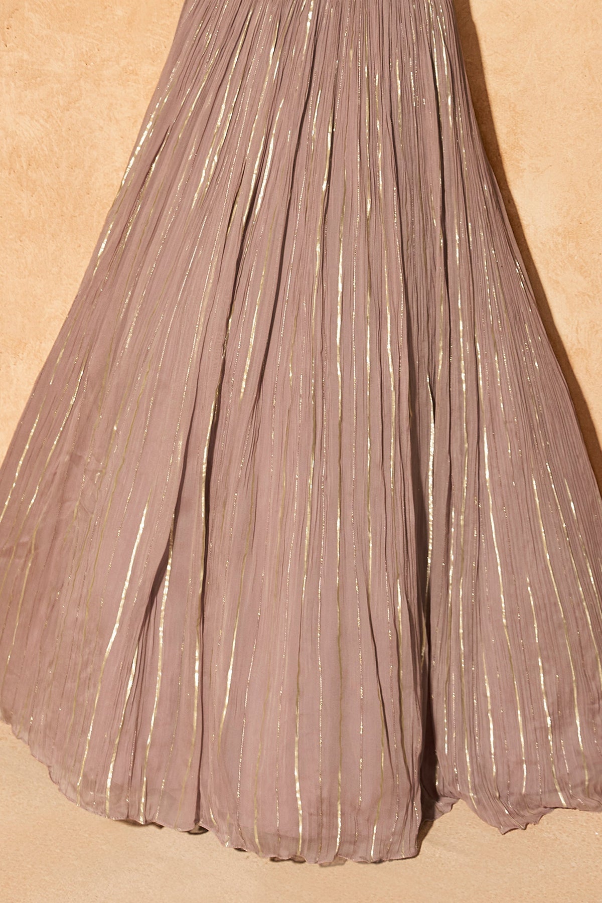 Sand Beige Readymade Chinon Skirt Set-SAR11993_5_SareeButa.com