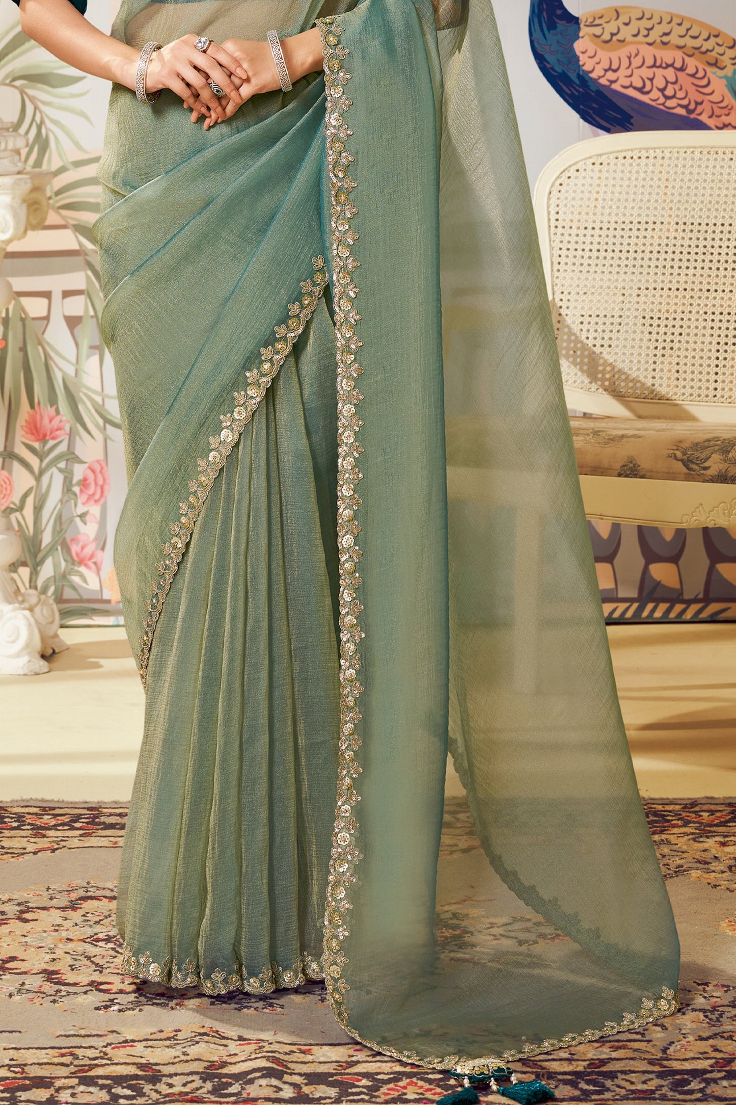 Sea Green Organza Silk Saree-SAR10466_5_SareeButa.com