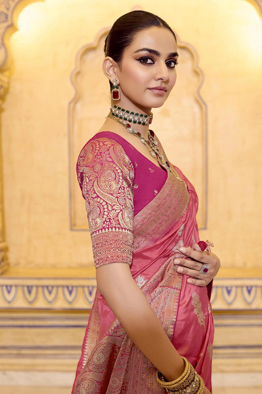 Shell Pink Woven Crepe Silk Saree-SAR11163_2_SareeButa.com