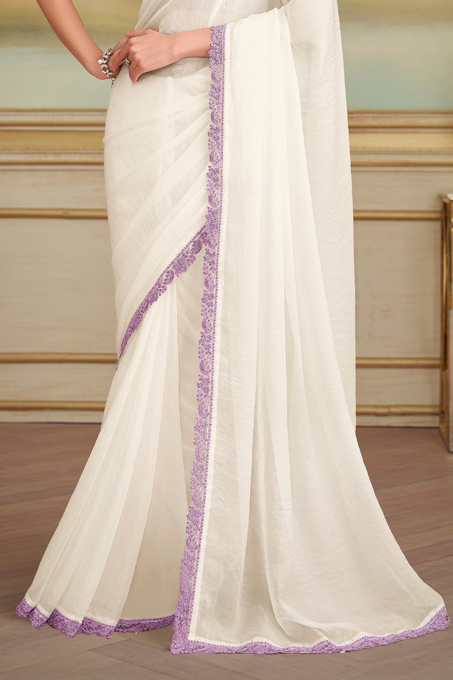 Shinning White Embroidered Georgette Saree-SAR10838_4_SareeButa.com