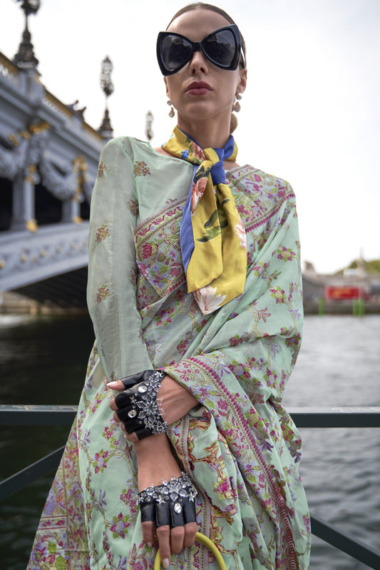 Sky Blue Jaal Weave Organza Saree-ZB133055_2_SareeButa.com