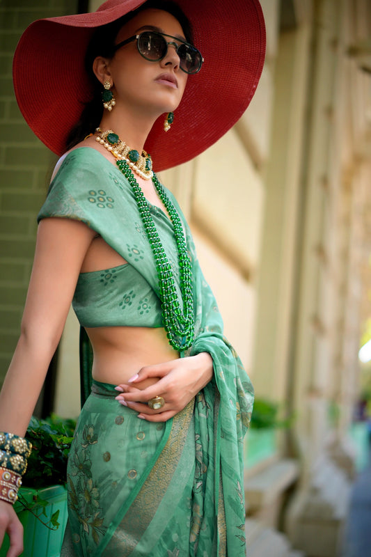 Spring Green Georgette Saree-SAR11311_2_SareeButa.com