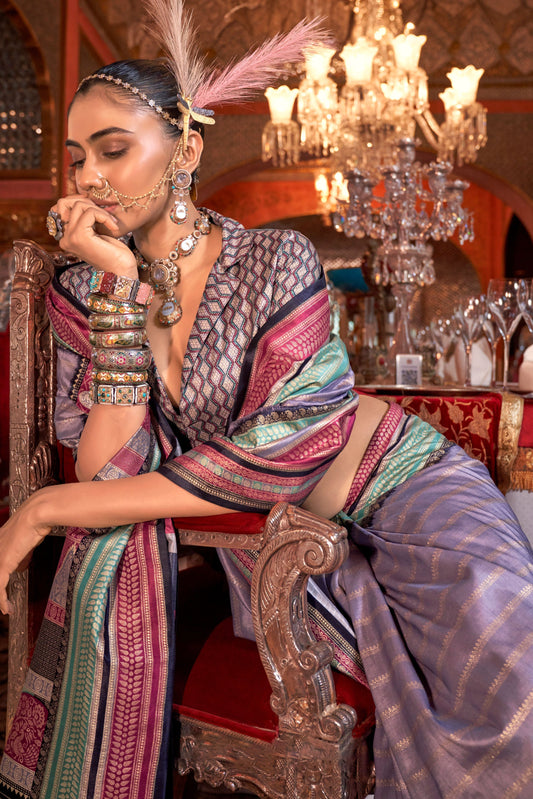 Steel Blue Silk Saree-ZB133160_2_SareeButa.com