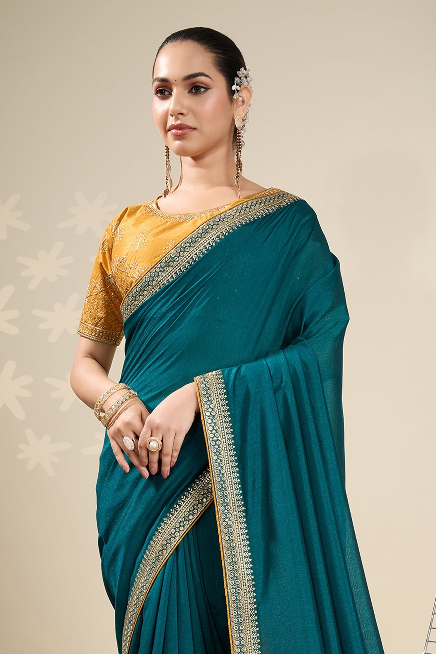 Teal Blue Embroidered Silk Saree-SAR10631_5_SareeButa.com