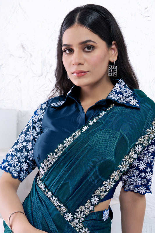 teal-embroidered-georgette-saree-zb133726_2_Sareebuta.com