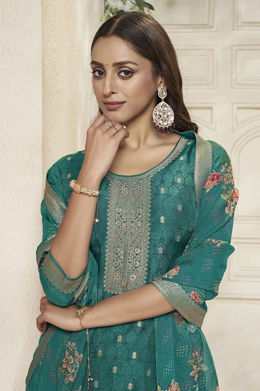 Teal Readymade Dola Silk Suit-SS352_2_SareeButa.com