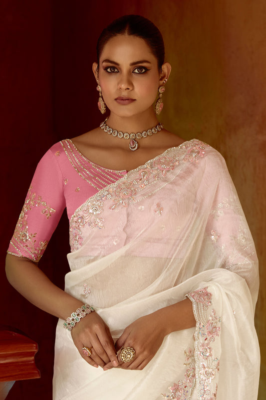 White Embroidered Organza Saree-ZB134266_2_SareeButa.com