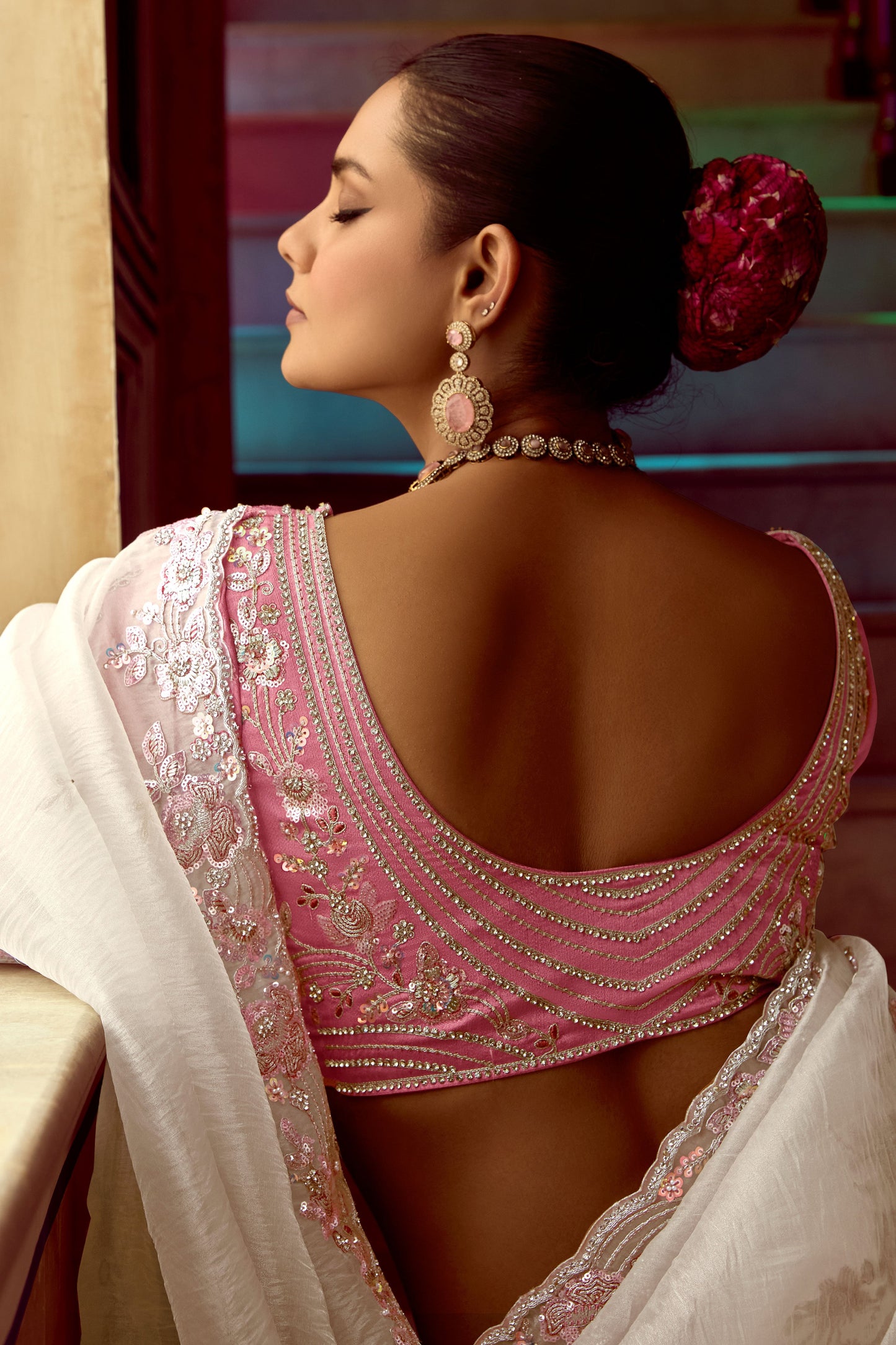 White Embroidered Organza Saree-ZB134266_4_SareeButa.com