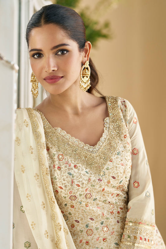 White Readymade Heavy Work Georgette Suit-SS269_2_SareeButa.com