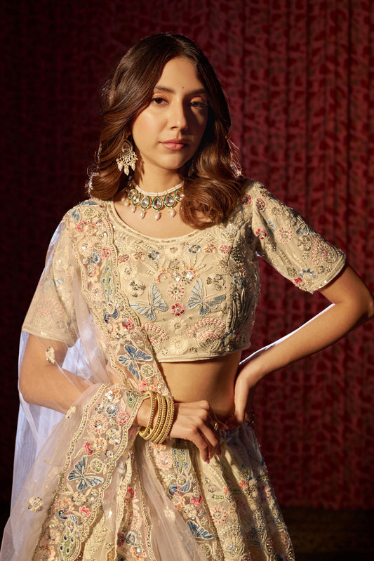 White Semi Stitched Heavy Work Georgette Lehenga-LC109_2_SareeButa.com
