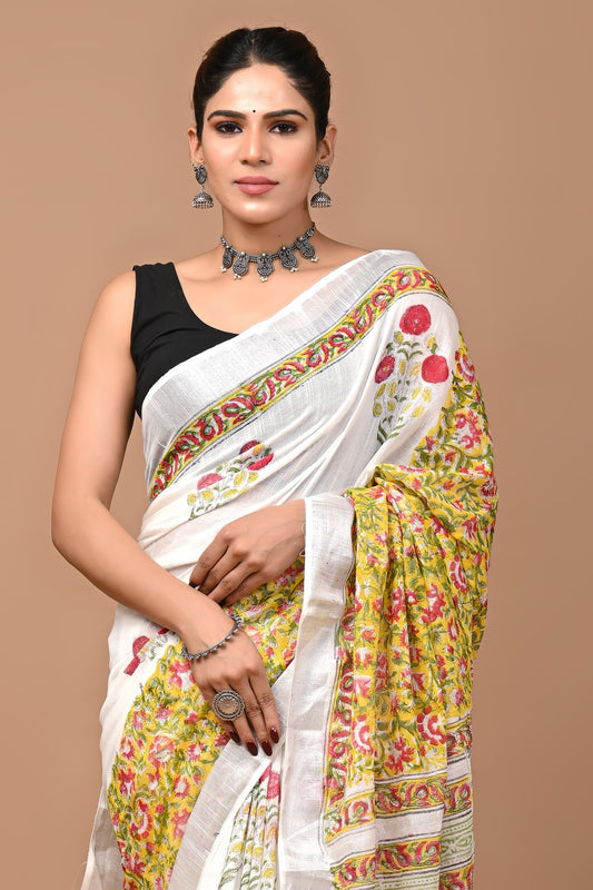 white-handblock-print-cotton-linen-saree-zb132600_2_SareeButa.com