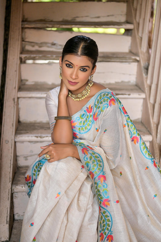 white-printed-muga-cotton-saree-zb130443_2_SareeButa.com