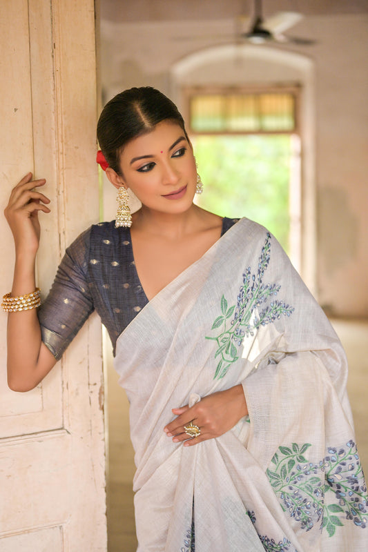 white-printed-muga-cotton-saree-zb130480_2_SareeButa.com