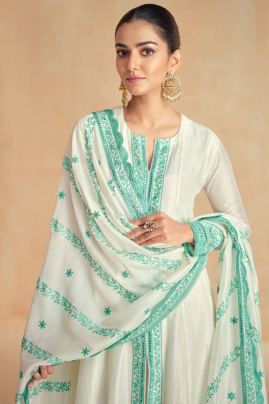 White Readymade A-line Embroidered Silk Suit-SS593_2_SareeButa.com