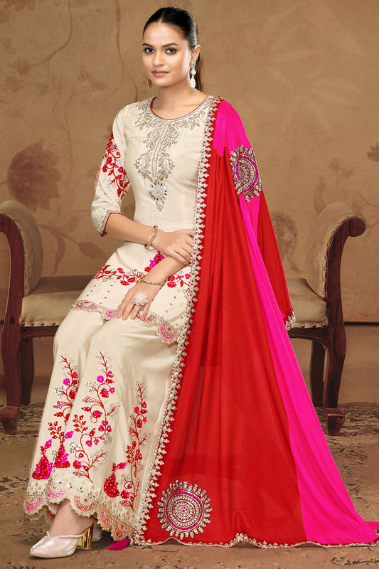 White Readymade Embroidered Chinon Suit-SS332_2_SareeButa.com