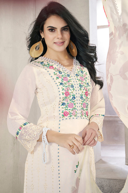 White Readymade Viscose Silk Suit-SS342_2_SareeButa.com