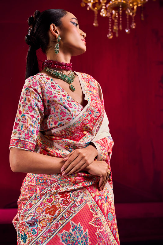 White Woven Kashmiri Jamewar Modal Silk Saree-SAR12361_2_SareeButa.com