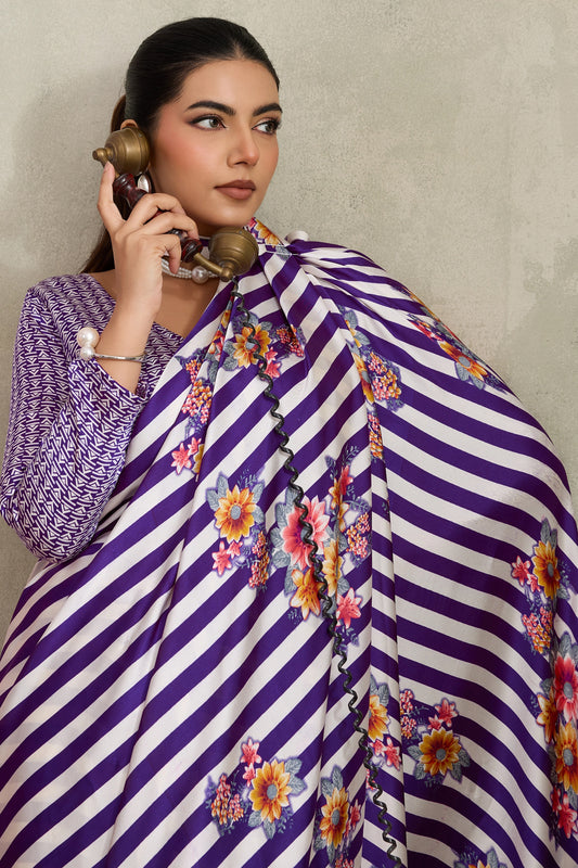 White and Purple Stripe Print Satin Saree-SAR11874_2_SareeButa.com