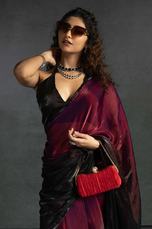 Wine Satin Silk Readymade Saree-ZB134312_2_SareeButa.com
