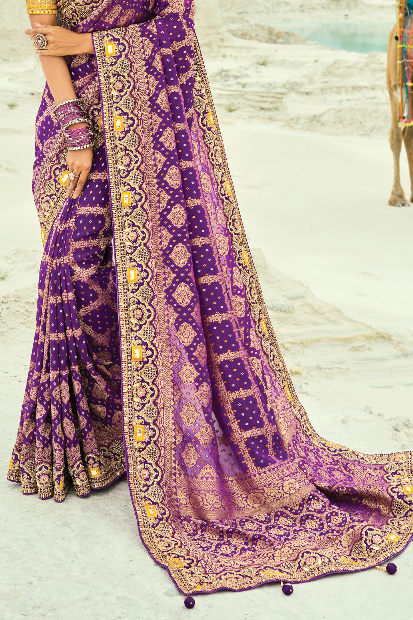 wine-georgette-bandhani-saree-sar10299_6_Sareebuta.com