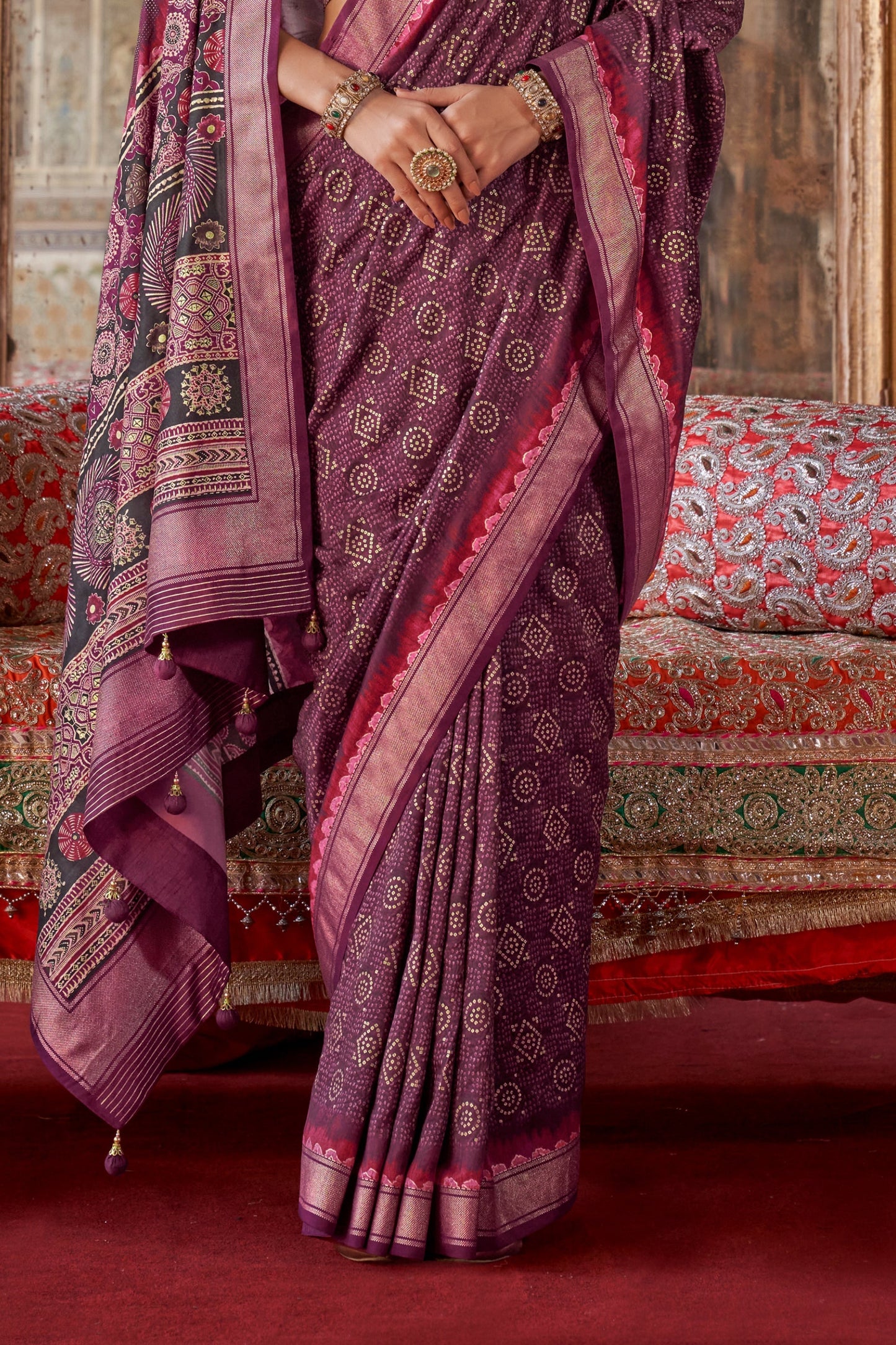 Wine Purple Printed Silk Saree-SAR10108_4_SareeButa.com
