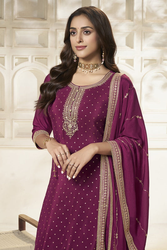 Wine Readymade Chinon Suit-SS356_2_SareeButa.com