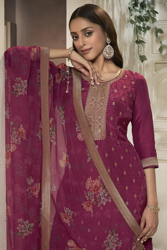 Wine Red Readymade Dola Silk Suit-SS351_2_SareeButa.com