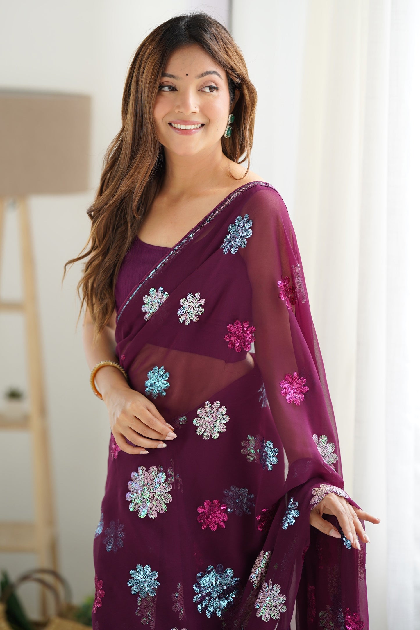 wine-sequin-work-georgette-saree-zb132657_2_SareeButa.com