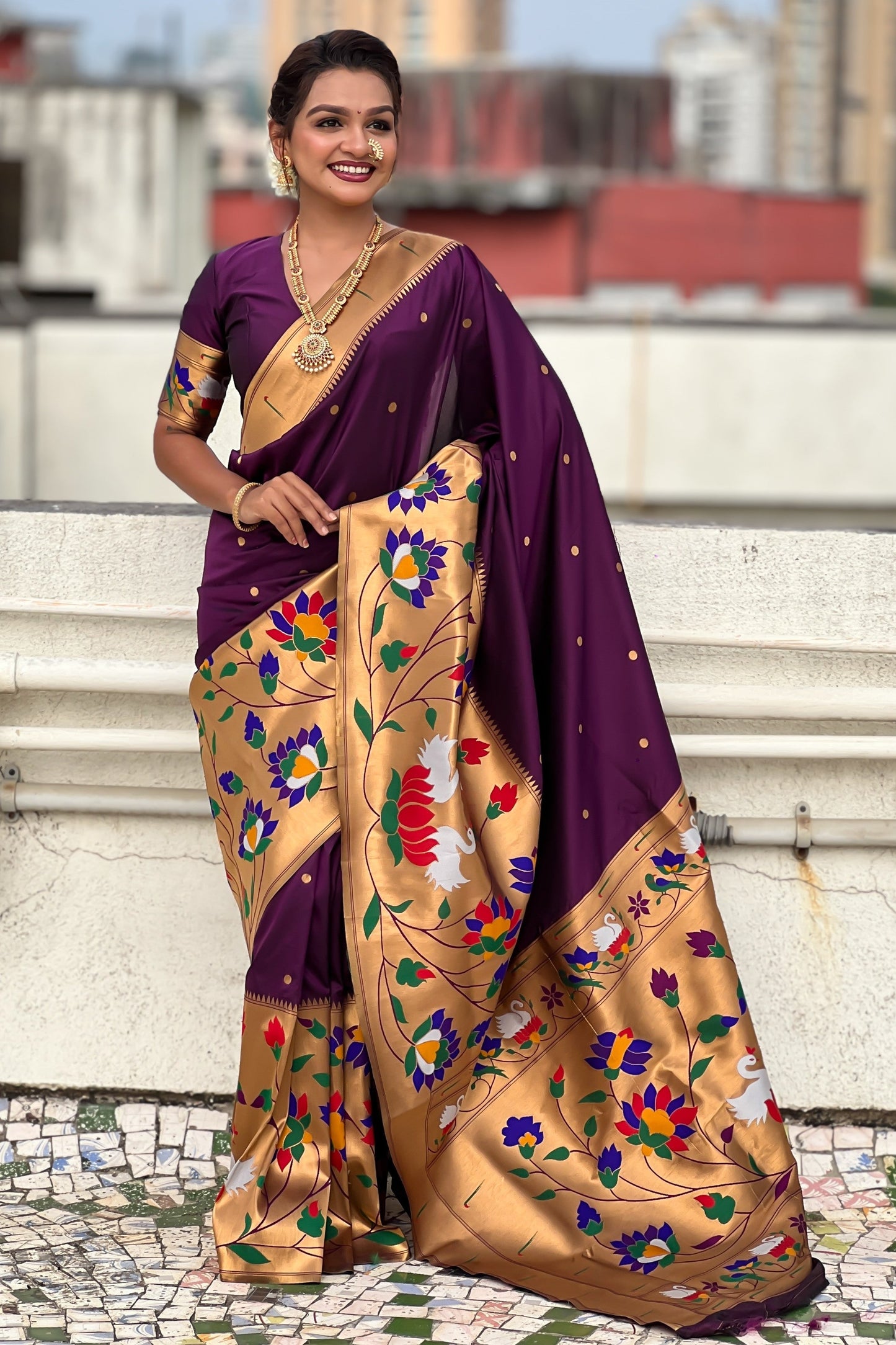 Wine Woven Paithani Saree-ZB134863_4_SareeButa.com