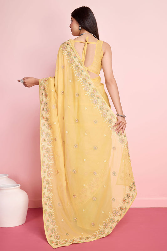 yellow-embroidered-organza-saree-zb131401_2_SareeButa.com