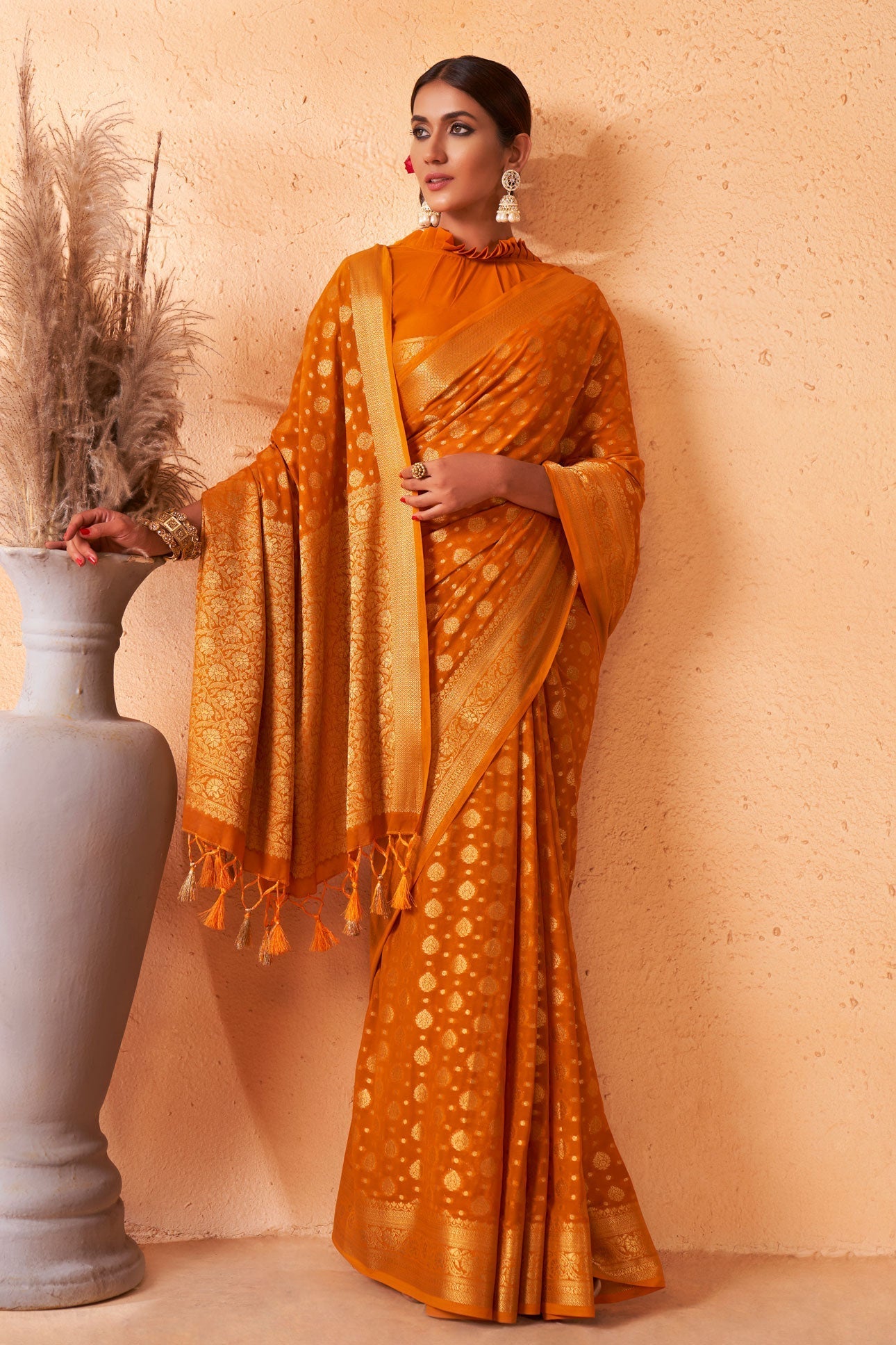 yellow-georgette-saree-zb130347_3_SareeButa.com