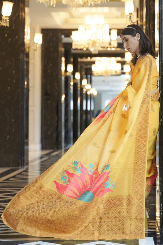 yellow-linen-saree-zb140095_2_SareeButa.com