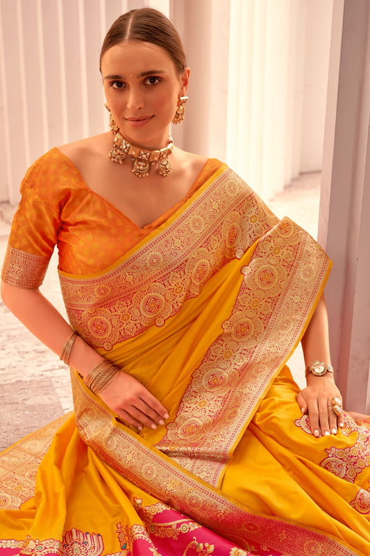 Yellow Silk Saree-ZB133128_2_SareeButa.Com