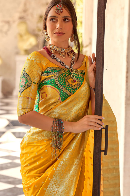 Yellow Silk Saree-ZB133138_2_SareeButa.Com