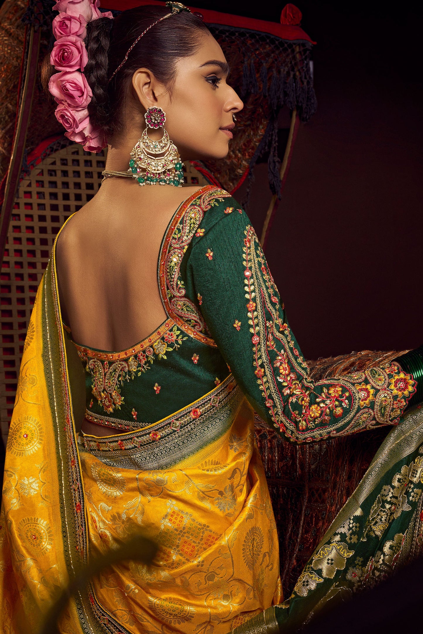 Yellow Woven Pure Viscose Saree-ZB134049_3_SareeButa.com