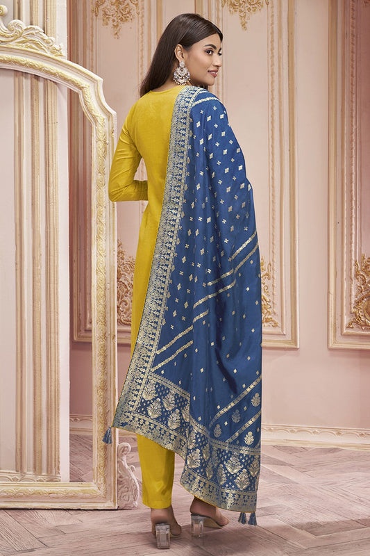 Yellow Dola Silk Readymade Salwar Suit-SS139_2_SareeButa.com
