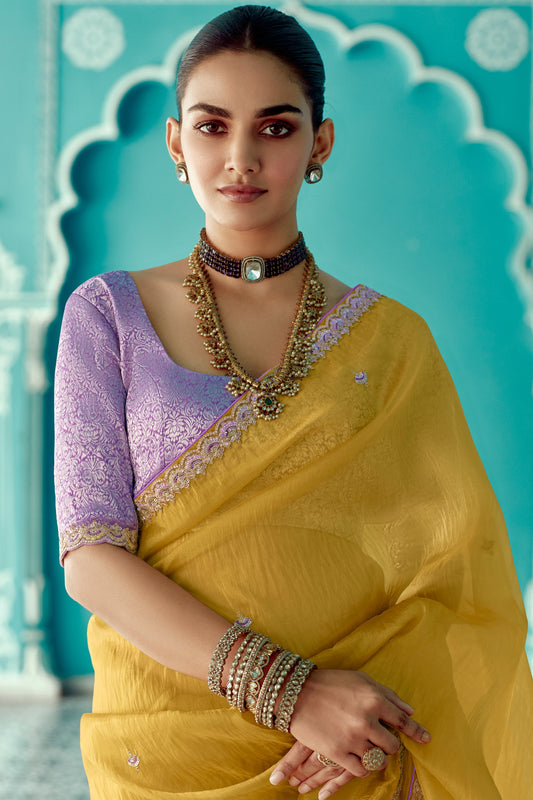 Yellow Embroidered Tissue Saree-ZB134089_2_SareeButa.com
