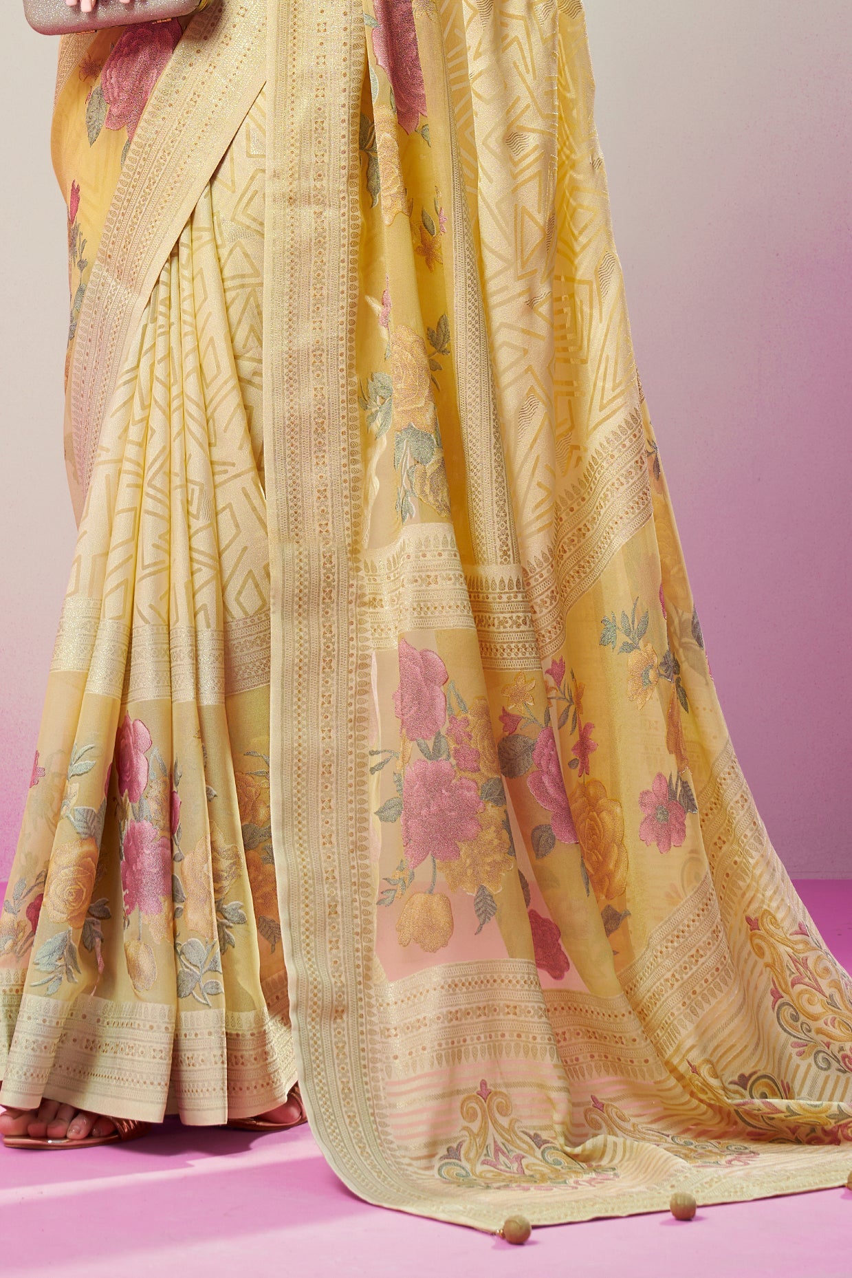 Yellow Georgette Brasso Saree-ZB134171_4_SareeButa.com
