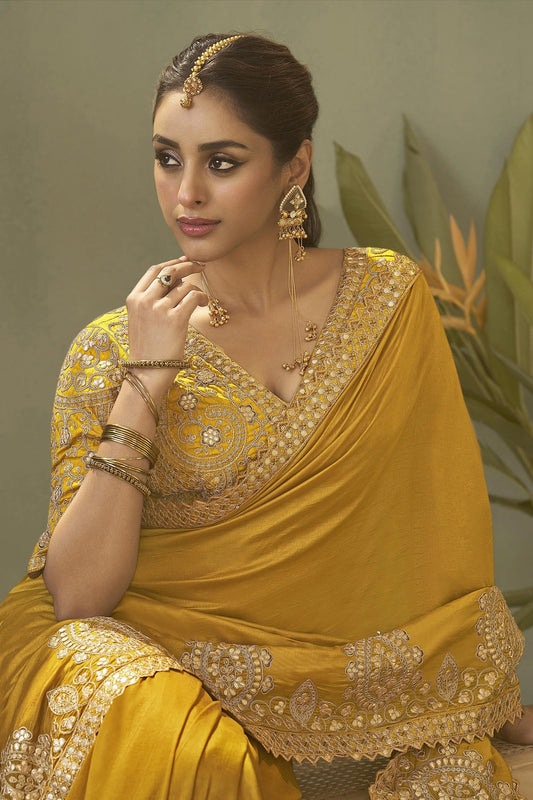 Yellow Gota Work Silk Saree-SAR11611_2_SareeButa.com