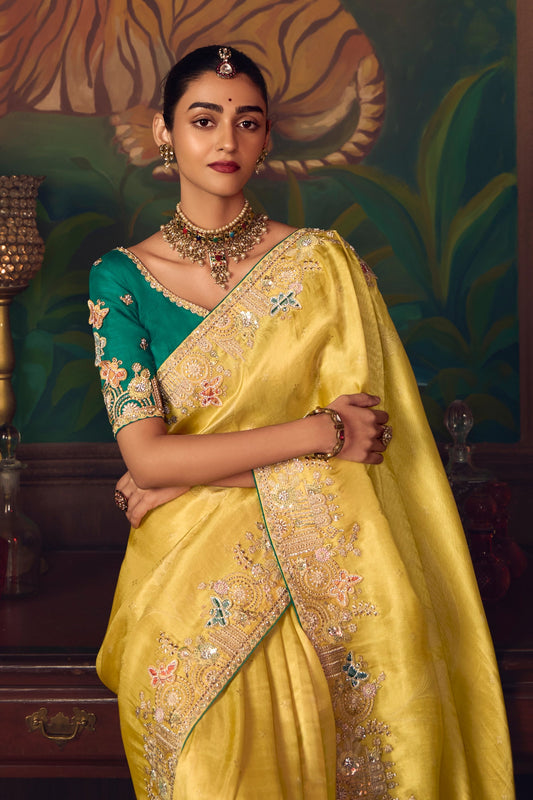 Yellow Heavy Work Silk Saree-SAR10985_2_SareeButa.com