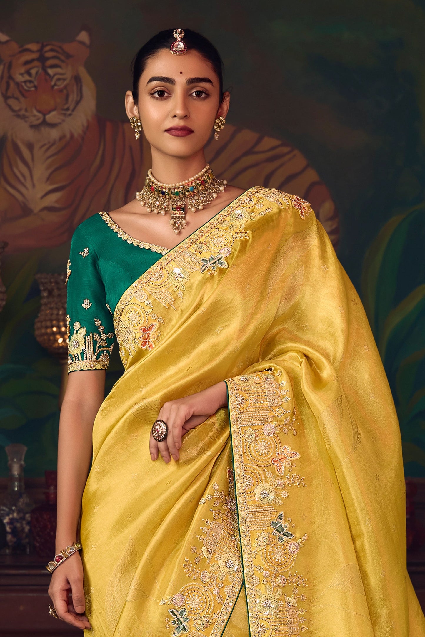 Yellow Heavy Work Silk Saree-SAR10985_5_SareeButa.com