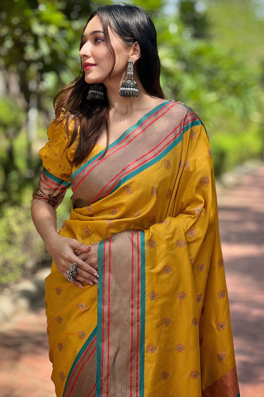 Yellow Paithani Saree-ZB133092_2_SareeButa.com