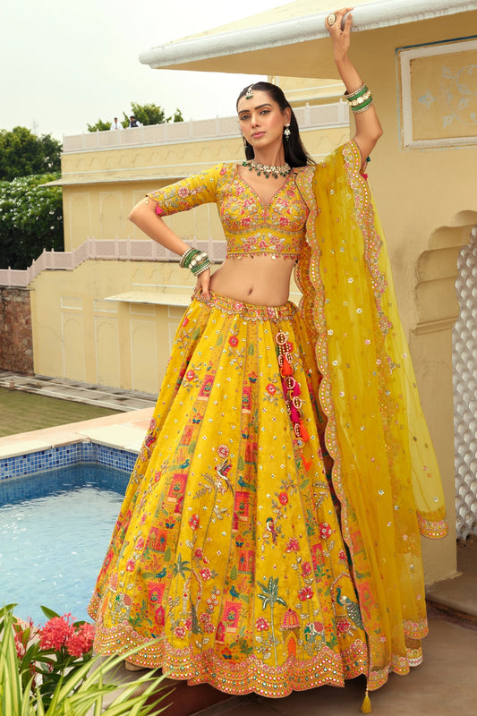Yellow Readymade Embroidered Silk Lehenga-SAR10900_2_SareeButa.com
