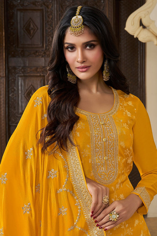 Yellow Readymade Munga Silk Suit-SS391_2_SareeButa.com