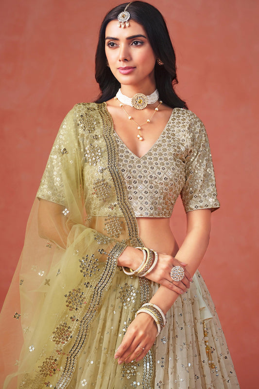 Yellow Semi-Stitched Embroidered Georgette Lehenga-LC232_2_SareeButa.com