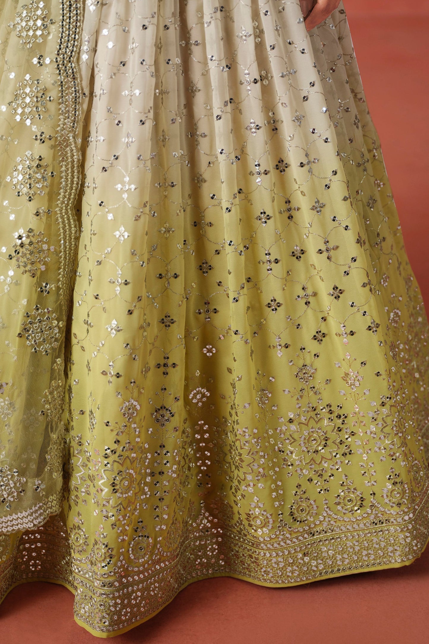 Yellow Semi-Stitched Embroidered Georgette Lehenga-LC232_6_SareeButa.com