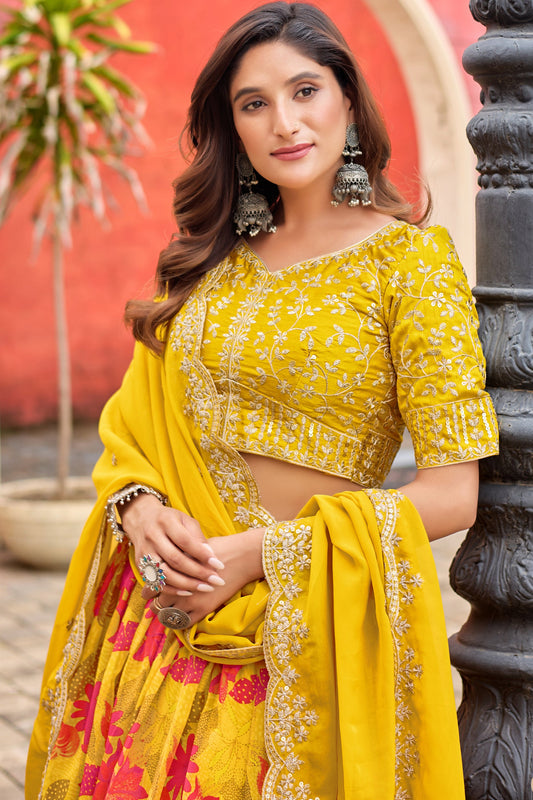 Yellow Semi-Stitched Embroidered Silk Lehenga-SAR10909_2_SareeButa.com
