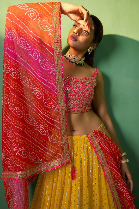 Yellow Semi Stitched Georgette Lehenga-LC80_2_SareeButa.com