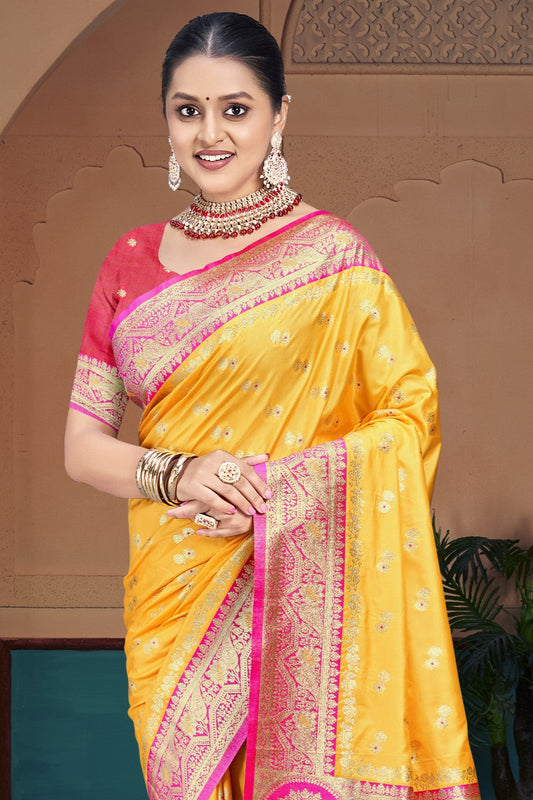 Yellow Silk Saree-ZB132971_2_SareeButa.com