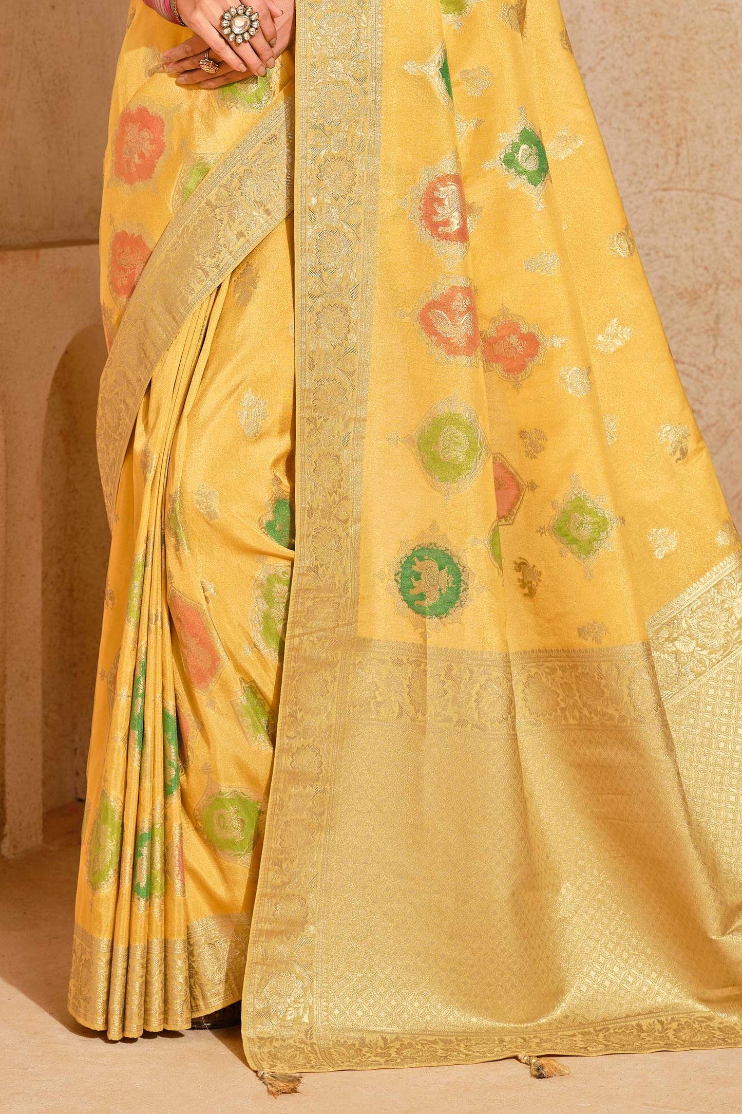 Yellow Woven Banarasi Saree-ZB133951_4_SareeButa.com